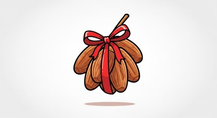 Delicate Almonds Bundle with Red Ribbon and Stick