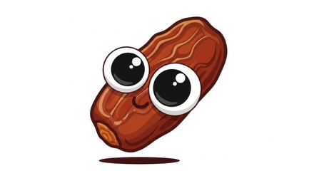 Cartoon Date Palm Cool Snack with Big Eyes Flying