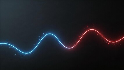Blue and red glowing wave lines