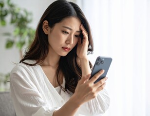 女性 スマホで悩み