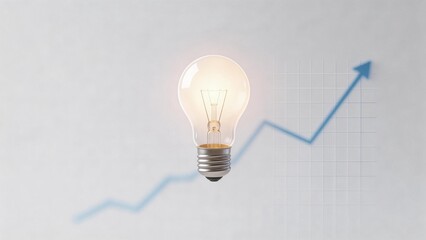 Light bulb with upward graph