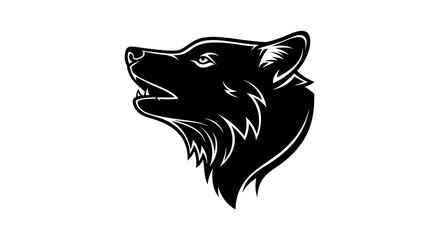 Fototapeta premium Black and White Wolf Head Illustration.