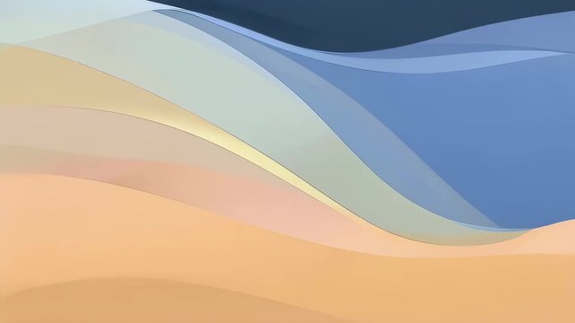 Abstract desert and ocean background with flowing warm and cool color waves, dynamic modern pattern for digital art concept