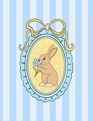 Easter greeting card with bunny illustration
