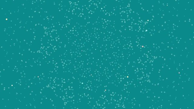 Teal Background with Sparkling Glitter Particles.
