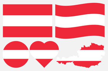Naklejka premium Collection of Austria Flag Europe Country