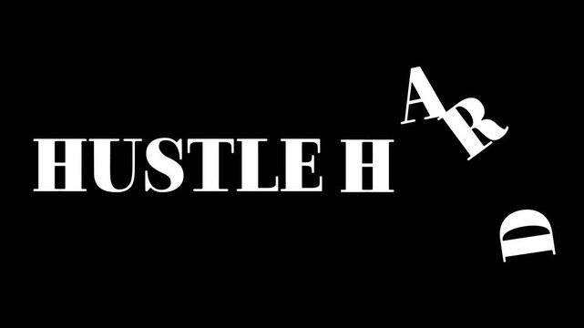 A motivational video showcasing a strong work ethic with a bold text overlay on a black background