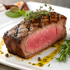 grilled steak with vegetables