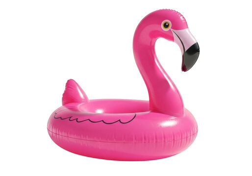 Pink flamingo floatie isolated on transparent background