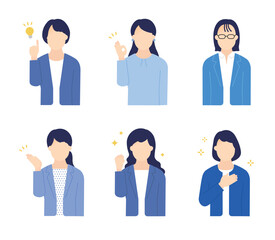 笑顔でポーズをとる女性ビジネスパーソン