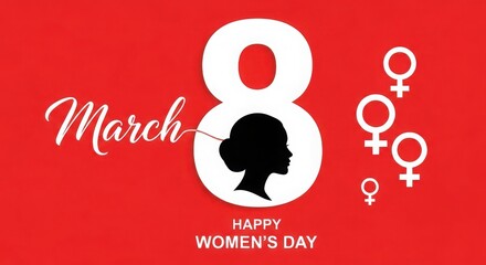 Happy womens day illustration with female symbol