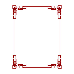 red chinese border frame vect...