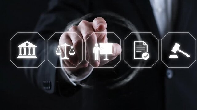 Legal icons touchscreen interface.