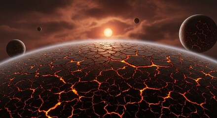 Abstract illustration of a desolate planet