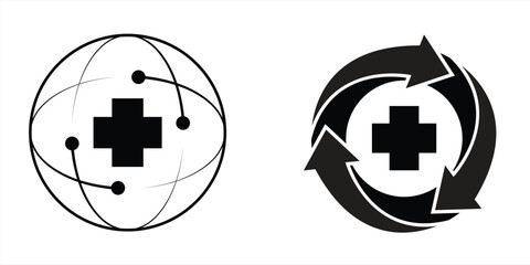 cross shield icon, medical logo, vector illustration © GraphicGlow