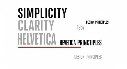 Obraz premium Helvetica design principles - simplicity, clarity, and the year 1957.