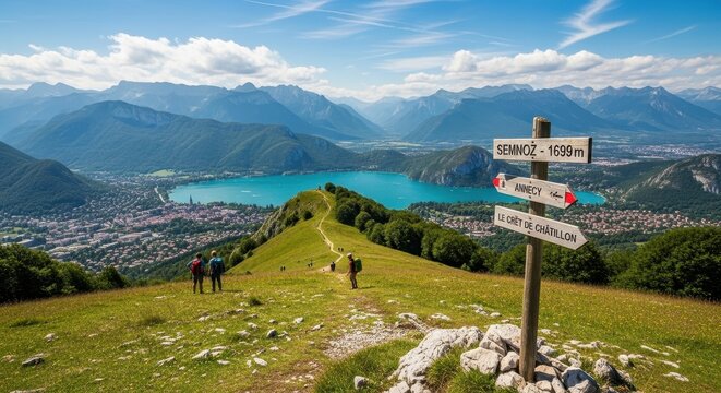 Hiking to the Top - A Scenic View of Lake Idro.