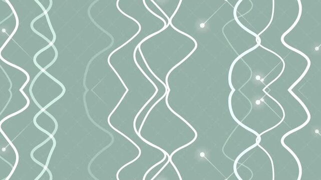 White Wavy Lines on Green Background.