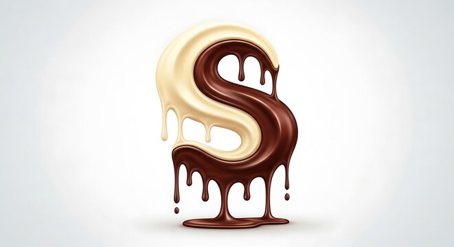 Chocolate and Vanilla Swirl Letter S.