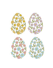 Easter eggs greeting card illustration