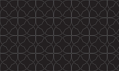 Obraz premium Repeating Pattern of Four- Leaf Clover Like Shapes on Dark Background geometric abstract