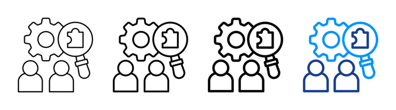 Skill Gap Analysis Icon Different Style Outline Collection Set