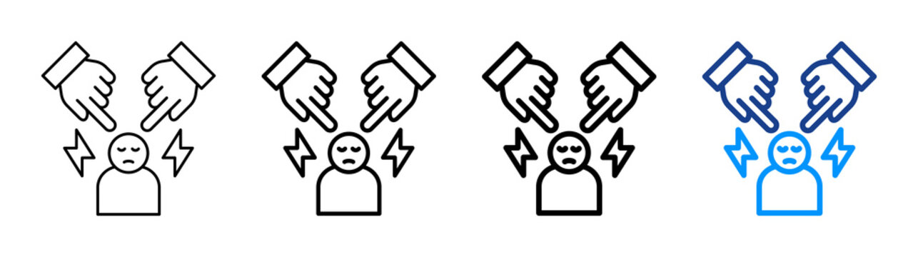 Peer Pressure Icon Different Style Outline Collection Set