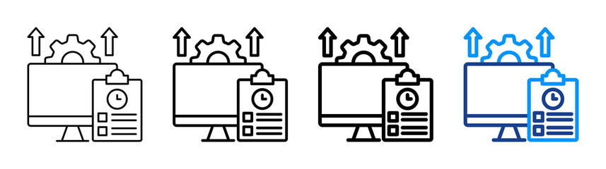 Development Plan Icon Different Style Outline Collection Set © Naba