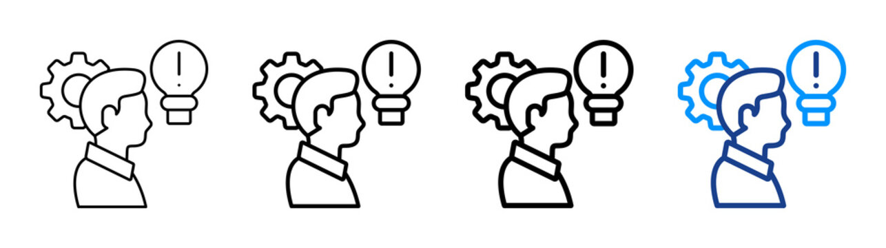 Critical Thinking Icon Different Style Outline Collection Set