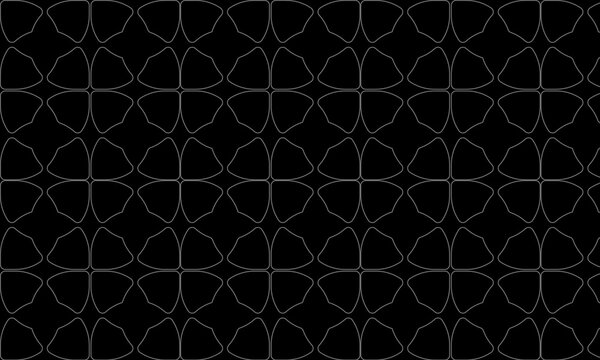 Repeating Pattern of Four- Leaf Clover Like Shapes on Dark Background geometric abstract