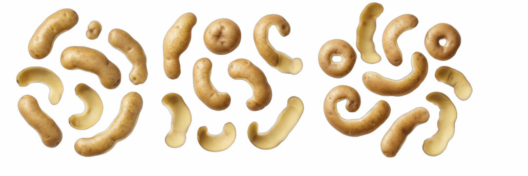 Crunchy Peanut Corn Puff Snack Collection Isolated on White for Savory Food Product Marketing and Packaging Design