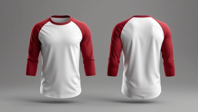 mockup of two long-sleeve raglan shirts