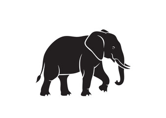 Obraz premium silhouette of an elephant walking vector image