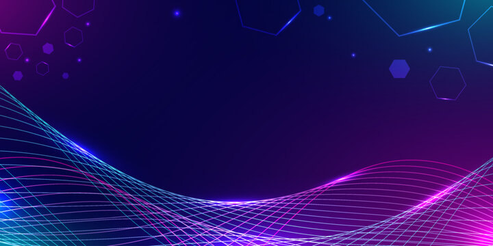 Digital wave illustration with light dots and lines. Represents data flow, cloud computing and internet