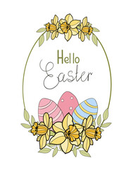 Easter eggs greeting card illustration