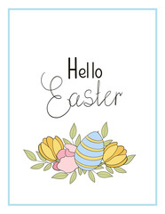 Easter eggs greeting card illustration