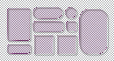 Modern Purple Glass morphism UI Elements for Web Design and App Interface