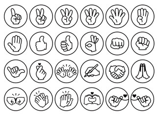 ハンドアイコン_セット_丸アイコン