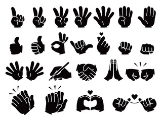 ハンドアイコン_セット_シルエット