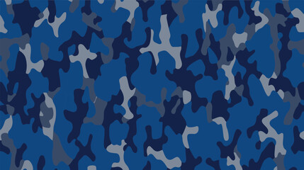 Seamless blue camouflage pattern for military design
