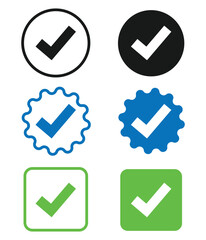 Set of colorful checkmark icons , vector illustration