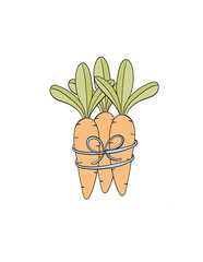 Easter carrots greeting card illustration
