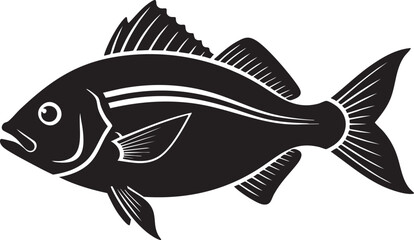 Black fish with white details and fins animal aquatic © mydigitalzone