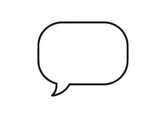 Naklejka premium Speech Bubble Icon, Minimal Outline Vector Illustration