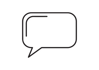 Fototapeta premium Speech Bubble Icon, Minimal Outline Vector Illustration