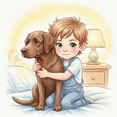 little boy and his dog