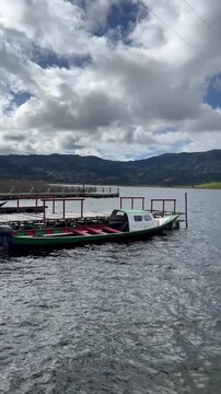 Boat on La Cocha Lagoon in Pasto, Nari&ntilde;o, Colombia. The Encano