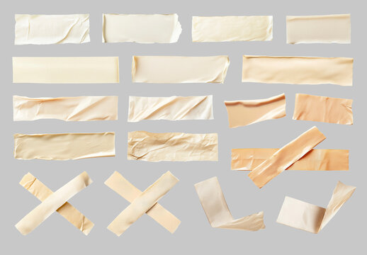 Various Beige Adhesive Tape Strips Element Set