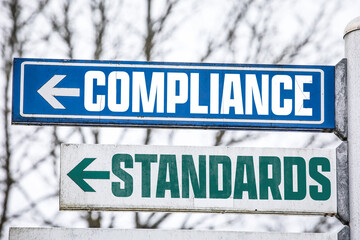 Compliance Standards Direction Signs With Arrows Pointing Left