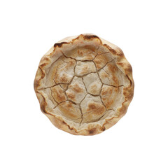 Obraz premium Rustic Baked Flatbread with Cracked Crust Top View